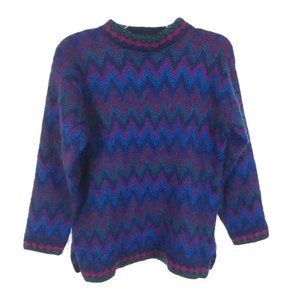 Womens Size Small Lord Isaacs Vintage Mohair Blend Zigzag Knit Sweater